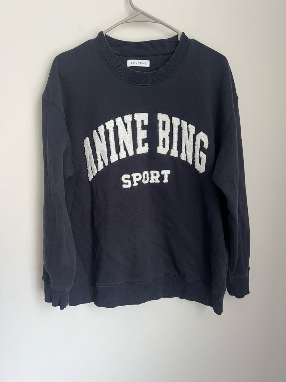 ANINE BING Tyler Sweatshirt In Pacific Blue Pullover Top Women's Medium - Picture 3 of 7